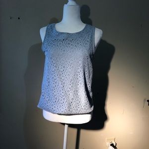 NWOT Light Blue Adam Levine Eyelet Sleeveless Blouse Size M